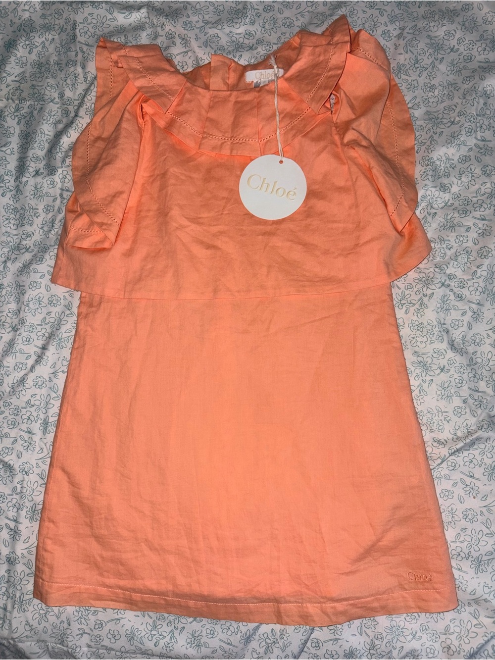 Chloé Peach Ruffle Dreas